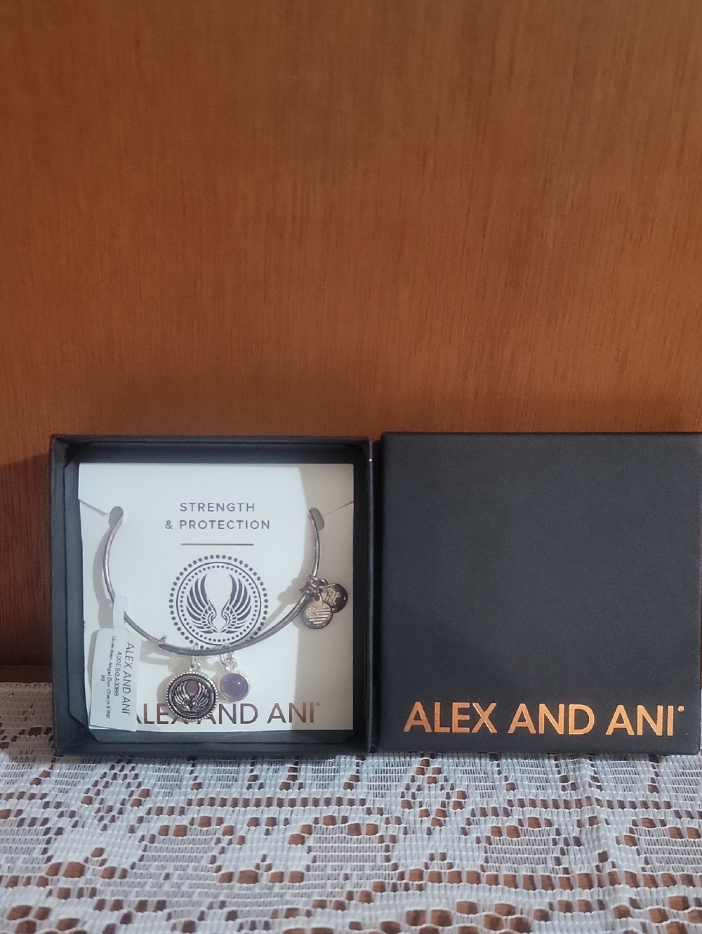 Alex and Ani Silver Strength & Protection Charm Bangle (Guardian Angel Duo)